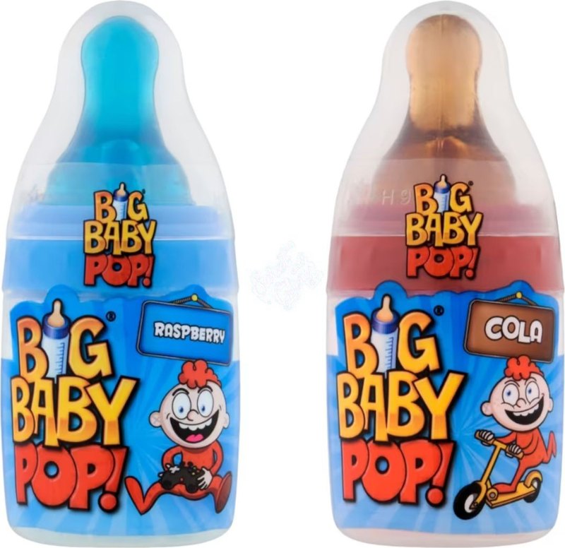 Bazooka Big Baby Pop Raspberry/Cola 32g