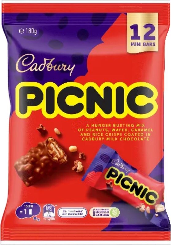 Cadbury Picnic Share Pack (AUS) 180g