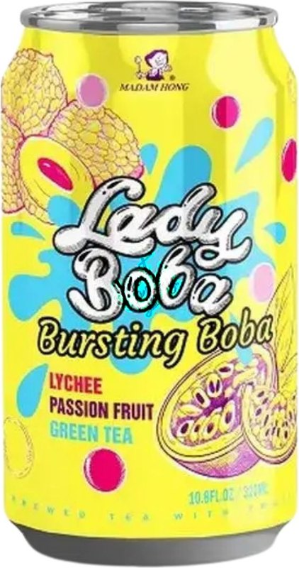 Madam Hong Lady Boba Lychee Passion Fruit Green Tea Bursting Boba 320ml