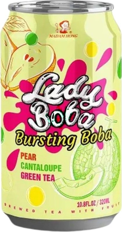 Madam Hong Lady Boba Pear Cantaloupe Green Tea Bursting Boba 320ml