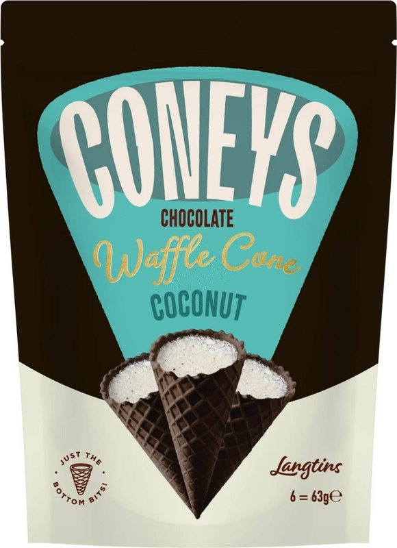 Coney's Chocolate Waffle Cone Coconut 63g