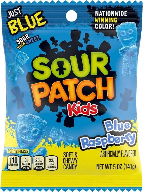 Sour Patch Kids Blue Raspberry Peg Bag 102g